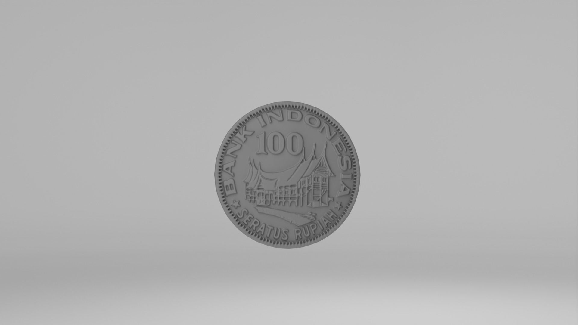 Coin 100 IDR 3D model_1
