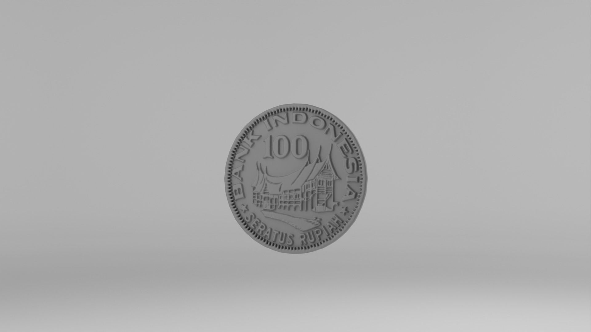 Coin 100 IDR 3D model_23