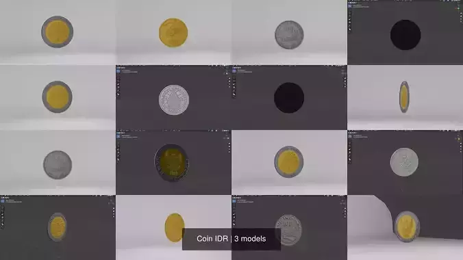 Coin IDR 3D Model Collection