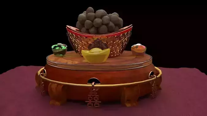 Chinese gold ingot display stand 