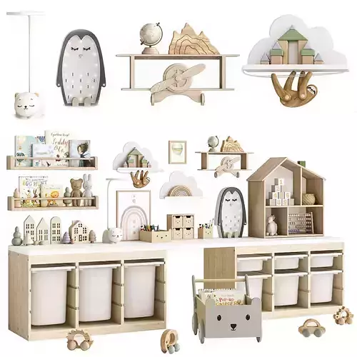 decor and furniture for nursery  3D model