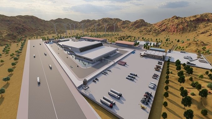Industrial Factory-Factory building 3D model 2