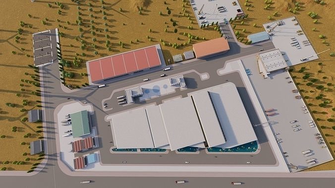 Industrial Factory-Factory building 3D model 6