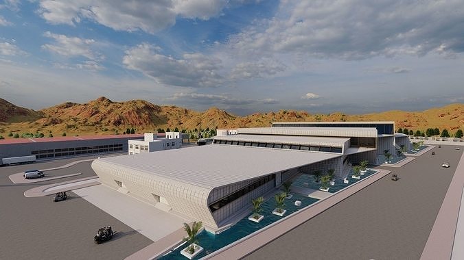 Industrial Factory-Factory building 3D model 4