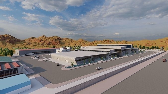 Industrial Factory-Factory building 3D model 5