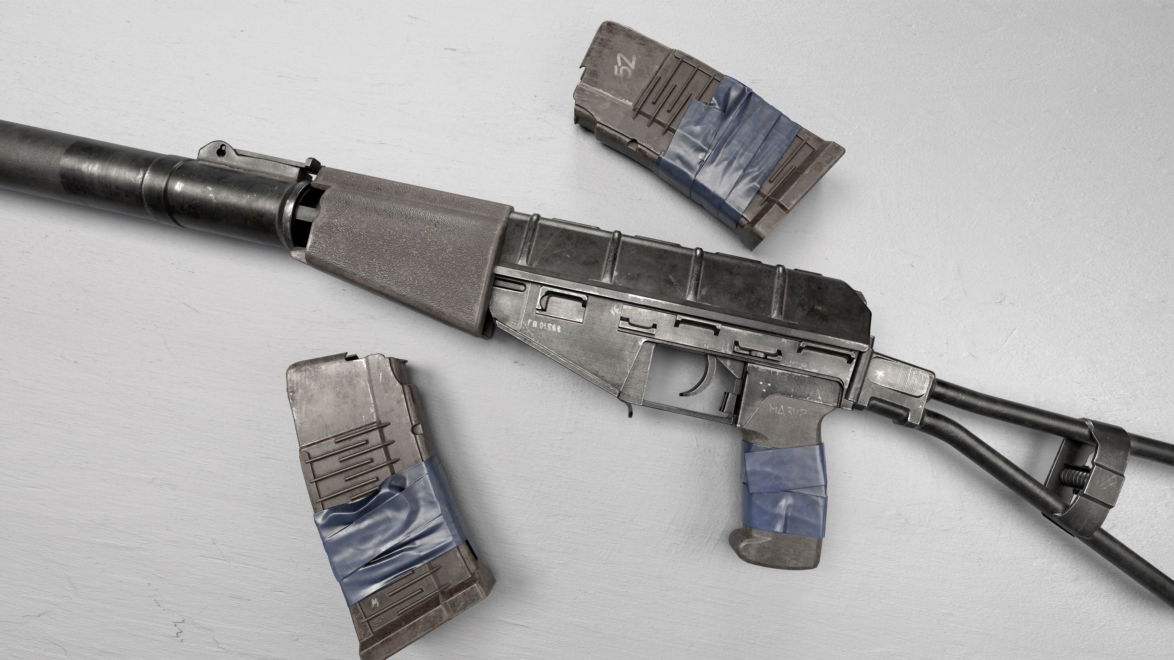 AS VAL Russian rifle Low-poly 3D model Low-poly 3D model_2