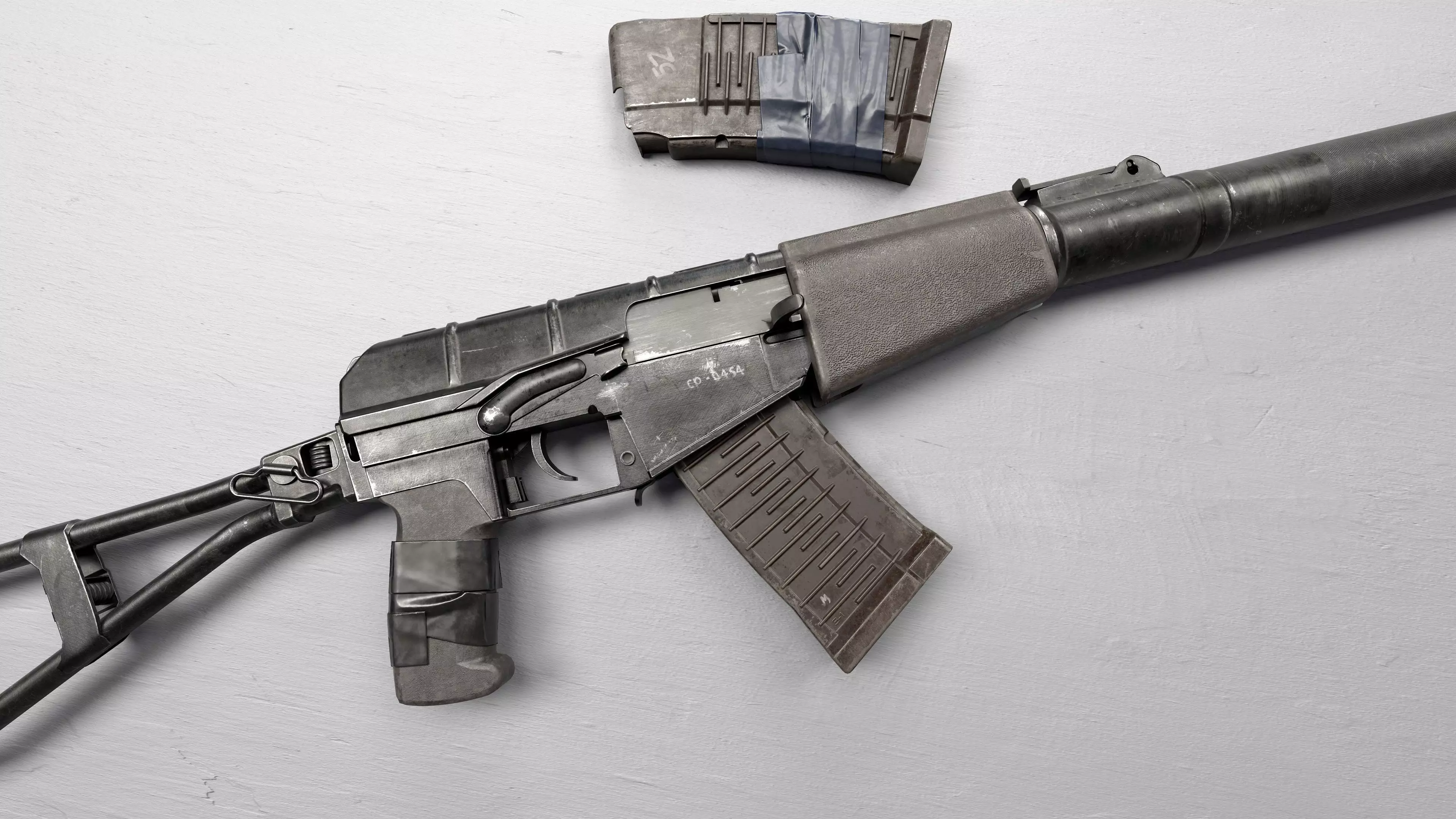 AS VAL Russian rifle Low-poly 3D model Low-poly 3D model_0