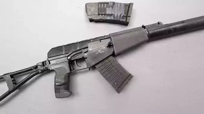 AS VAL Russian rifle Low-poly 3D model Low-poly 3D model