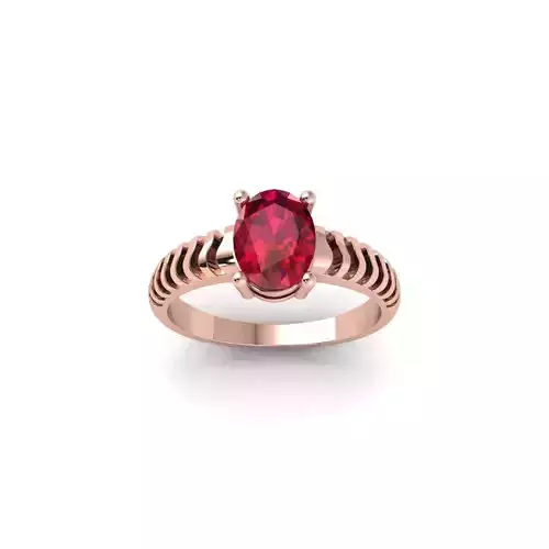 Oval Gemstone Ring 3d Model and Render