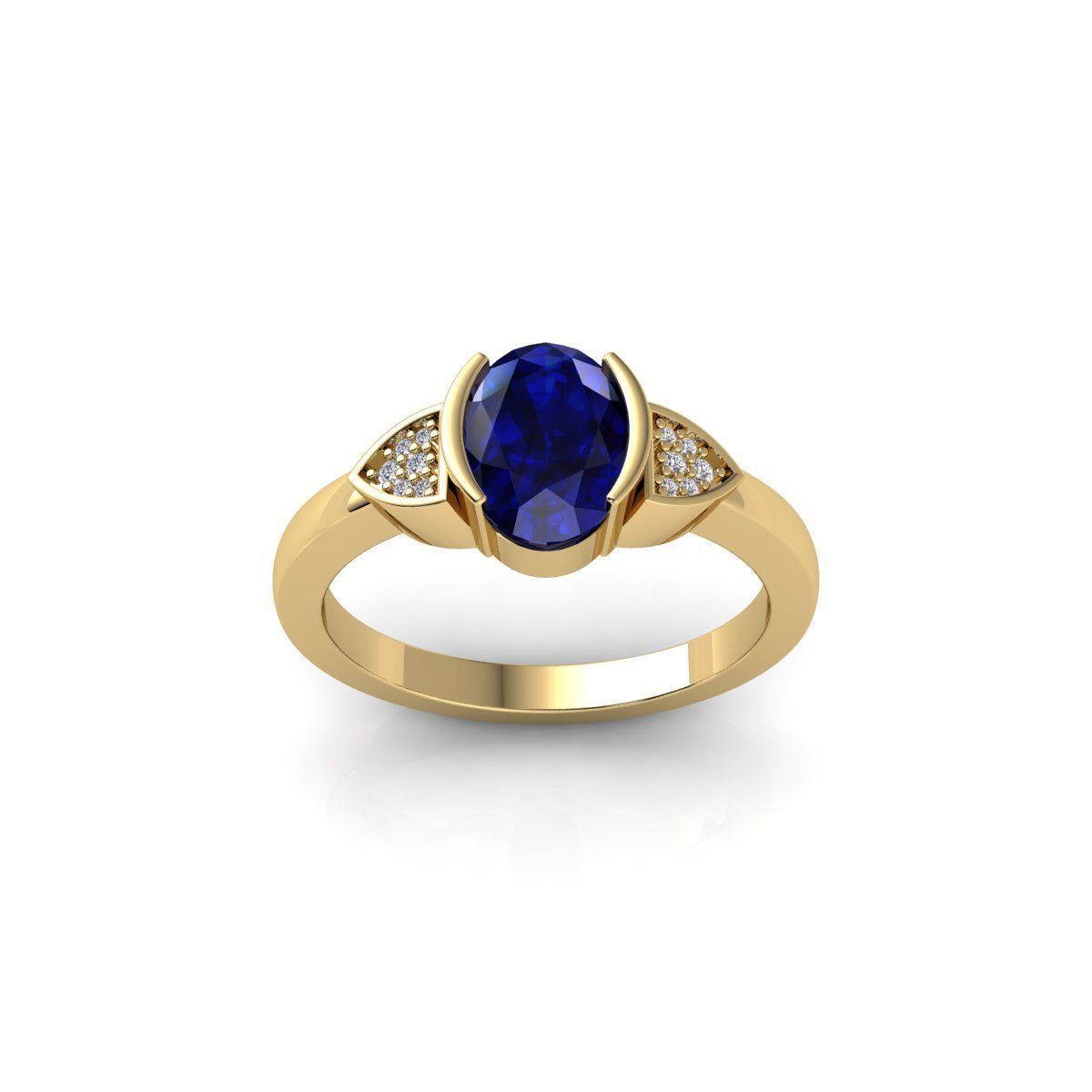 Blue Gemstone Ring 3d Model And Render 3D print model_1
