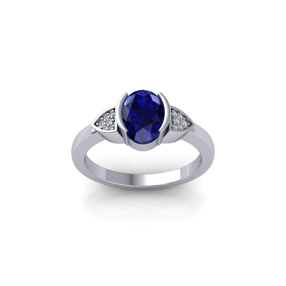 Blue Gemstone Ring 3d Model And Render 3D print model_2