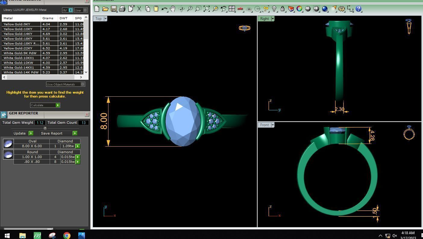 Blue Gemstone Ring 3d Model And Render 3D print model_9