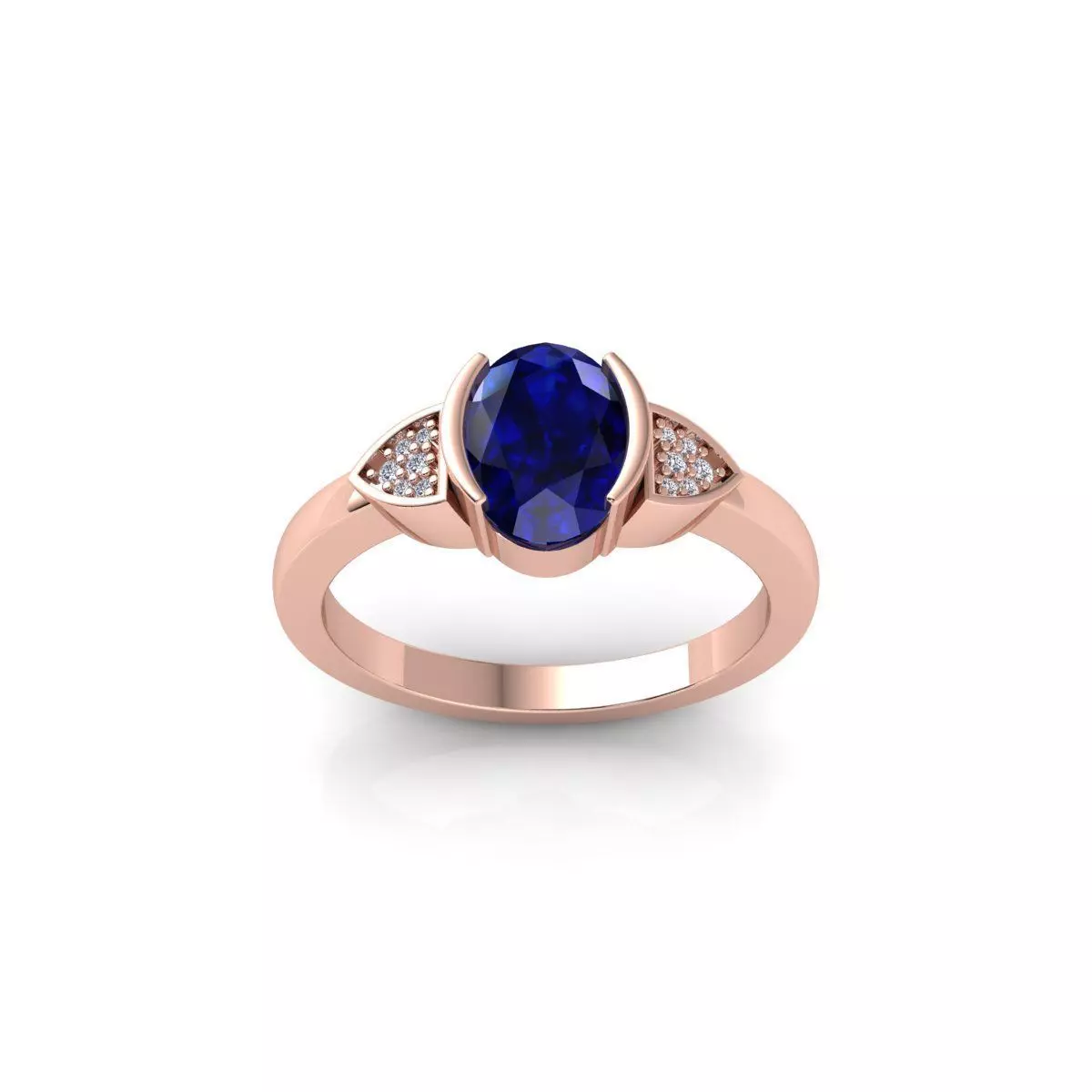 Blue Gemstone Ring 3d Model And Render 3D print model_0