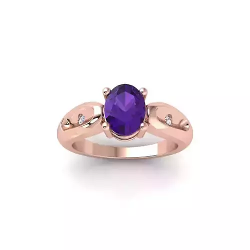 Oval Gemstone Ring 3d Model and Render STL