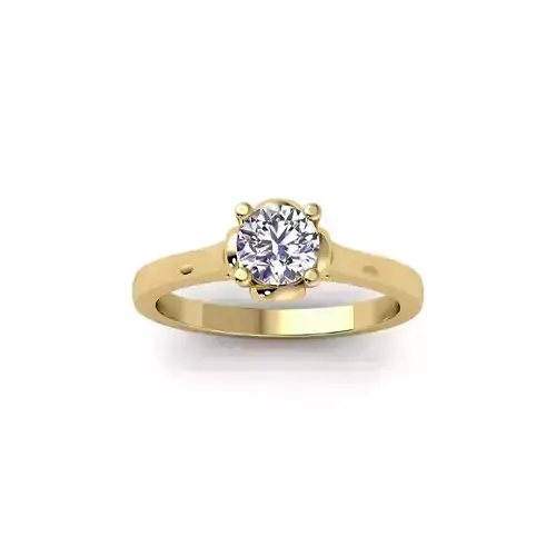 Solitaire Engagement Ring 3d Model and Render 