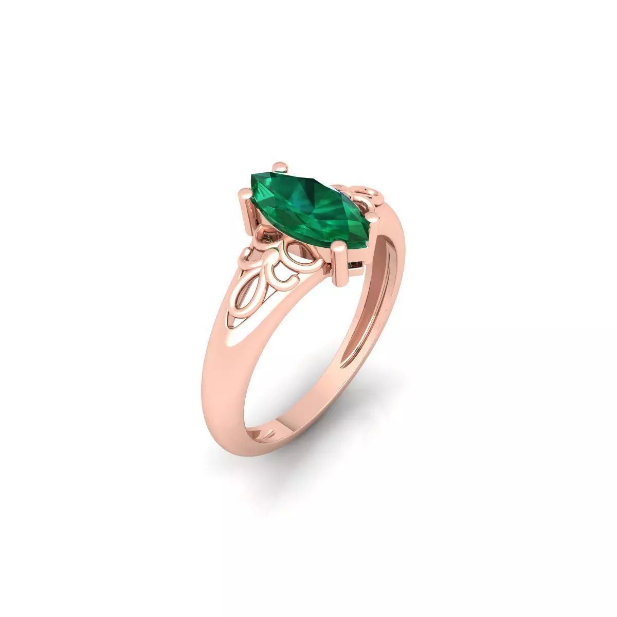 Marquees Gemstone Ring 3d Model and Render STL 3D print model
