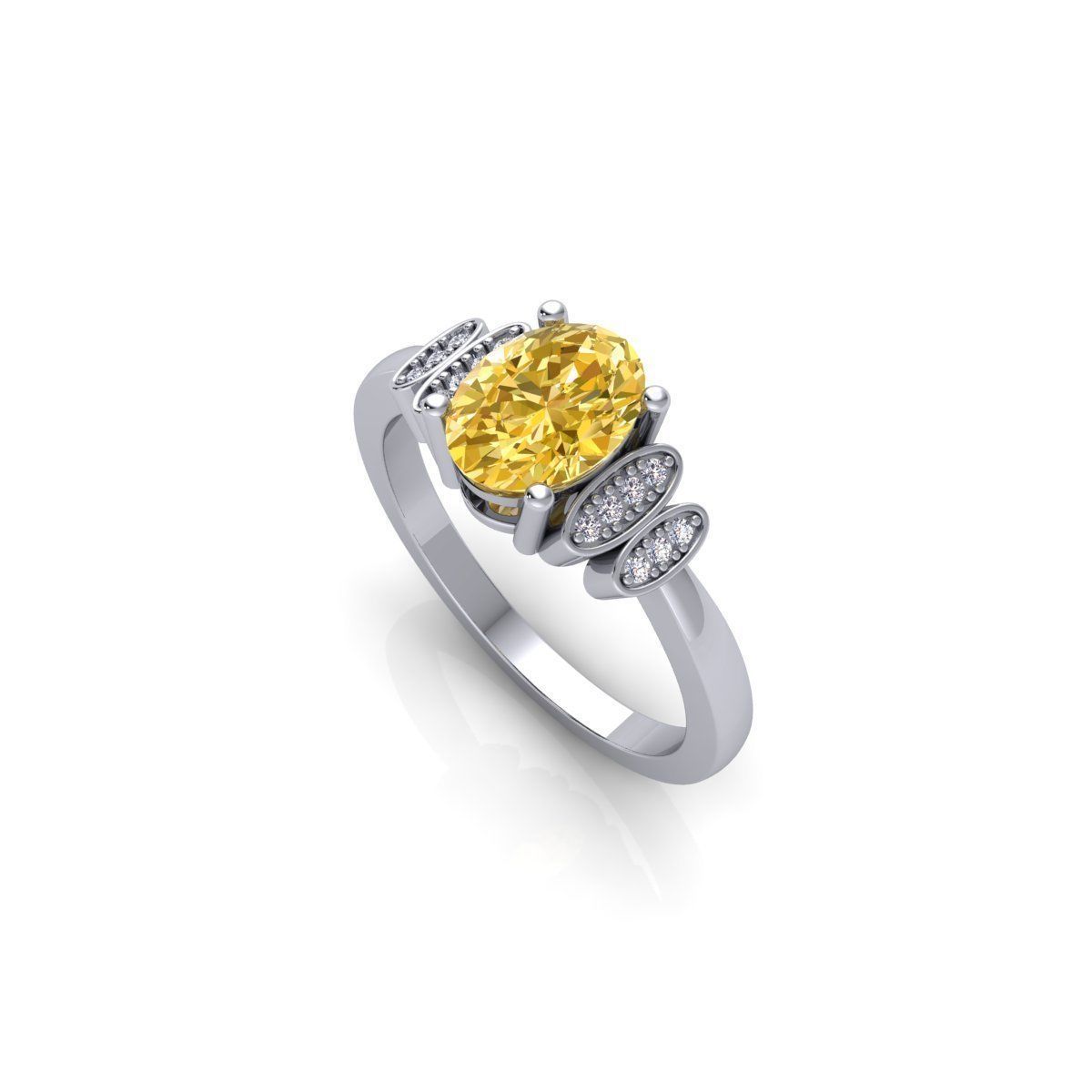 Gemstone Ring 3d Model and Render stl 3D print model_8