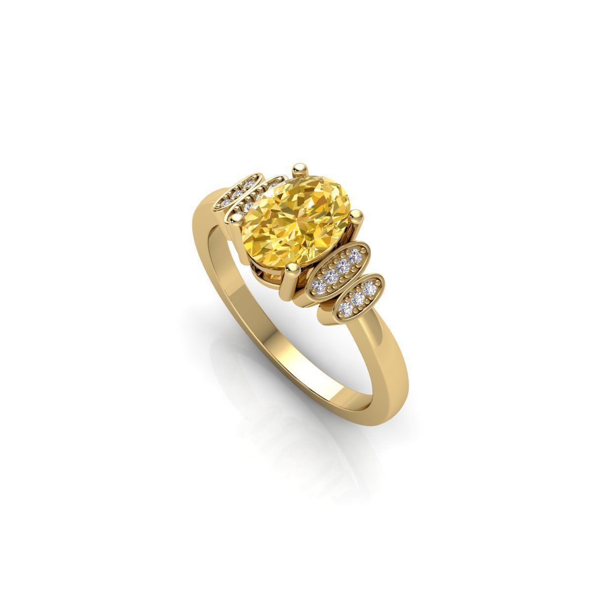 Gemstone Ring 3d Model and Render stl 3D print model_6