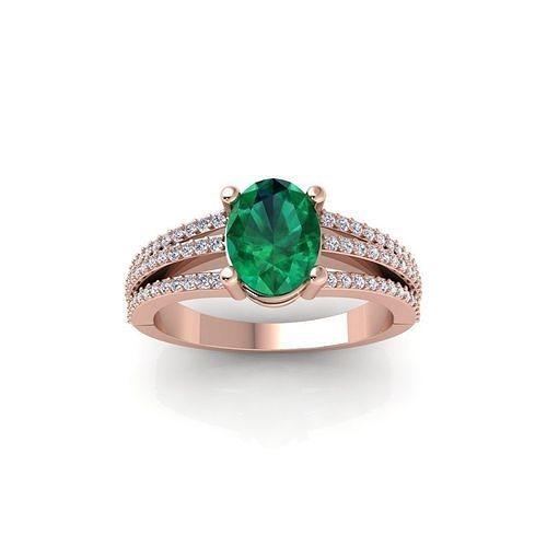 Three Row Shank Gemstone Ring 3d Model and Render STL 3D print model