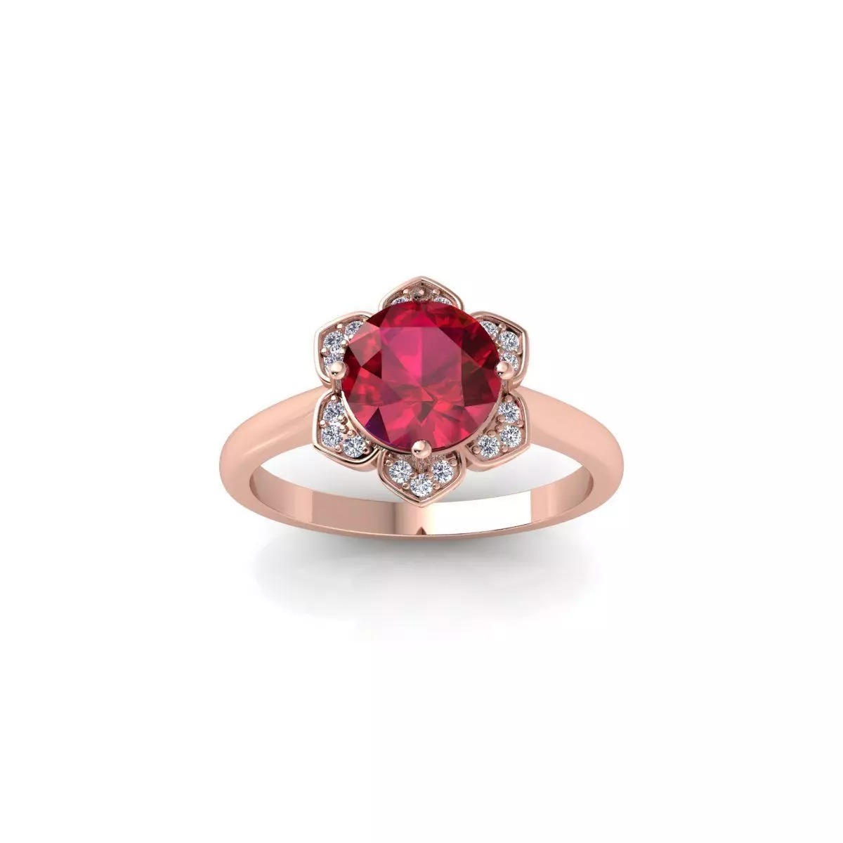Ruby Gemstone Ring 3d Model and Rnder 3D print model_0