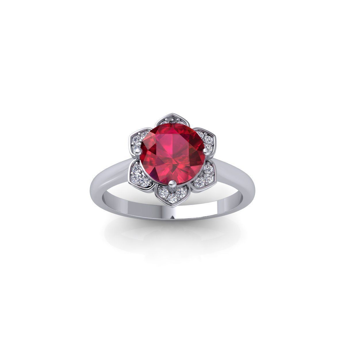 Ruby Gemstone Ring 3d Model and Rnder 3D print model_2