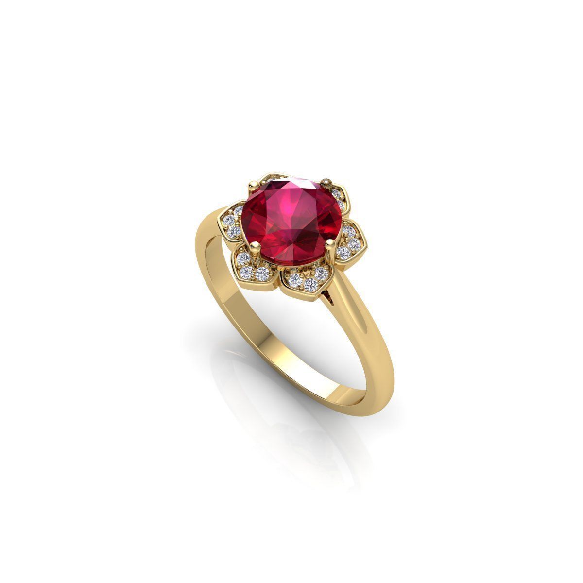 Ruby Gemstone Ring 3d Model and Rnder 3D print model_6