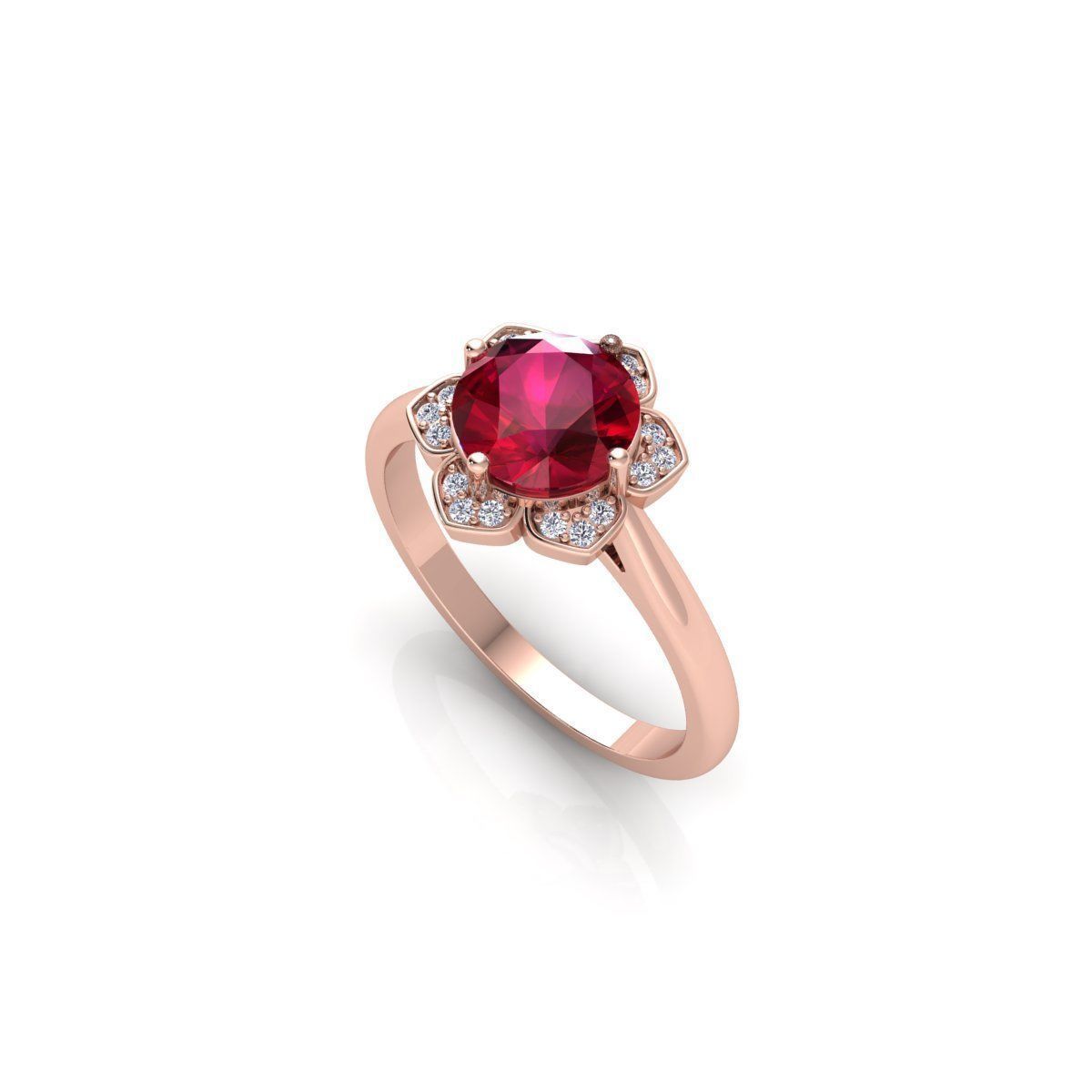 Ruby Gemstone Ring 3d Model and Rnder 3D print model_7