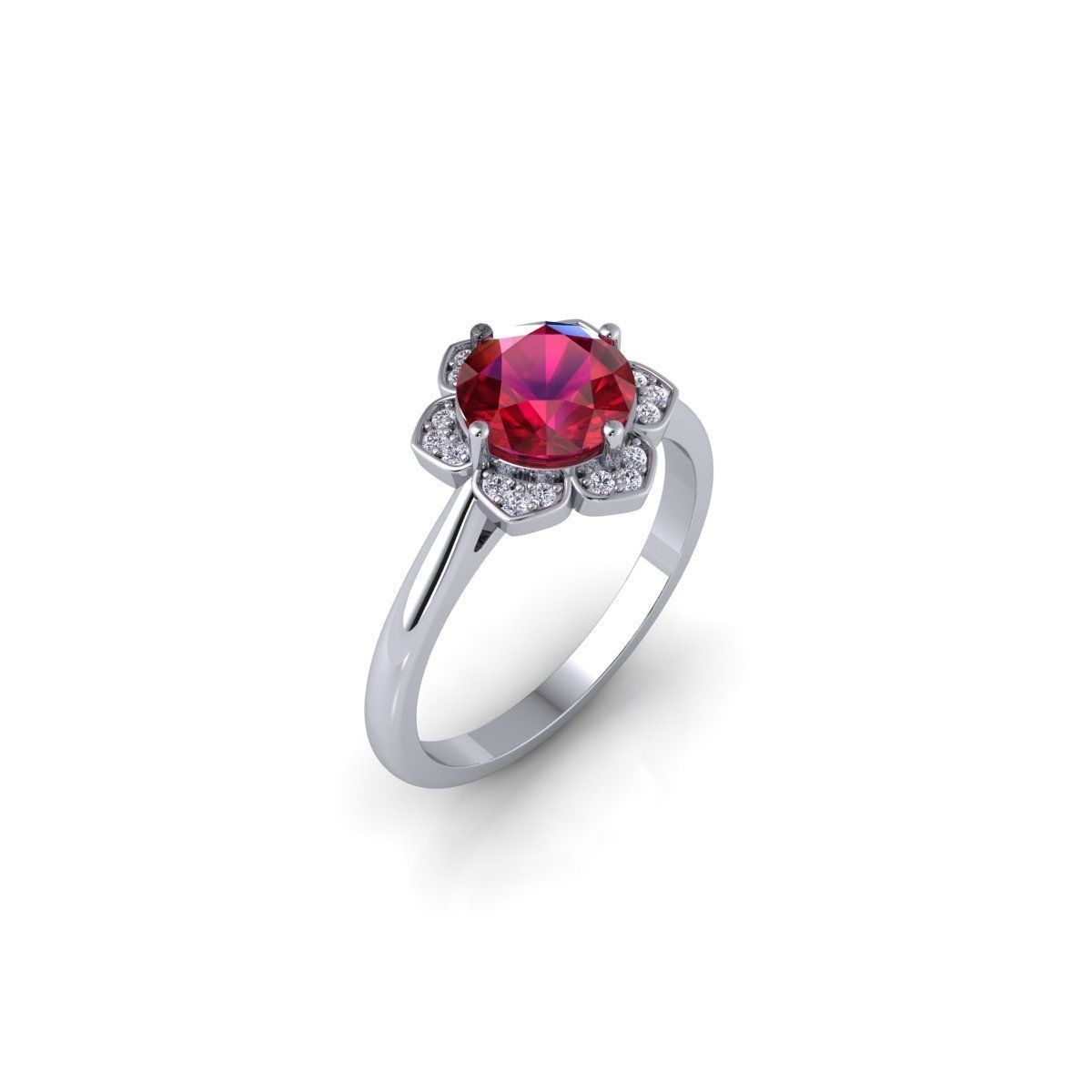 Ruby Gemstone Ring 3d Model and Rnder 3D print model_5