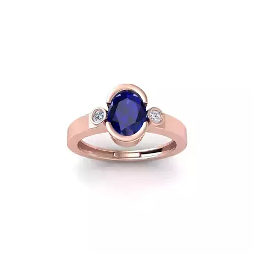 Oval bazel Gemstone Ring 3d Model and Rnder