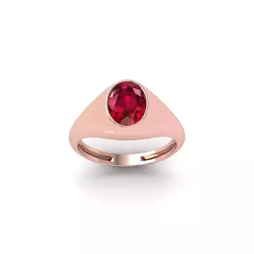 Oval Bazel Gemstone Ring 3d Model and Render STL