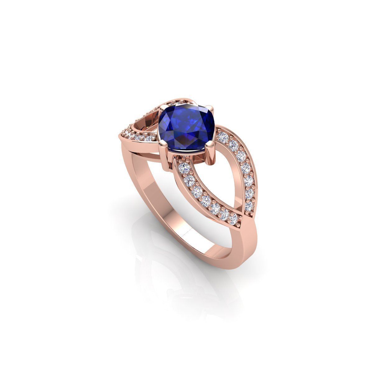 Fancy Round Gemstone Ring 3d Model and render 3D print model_7