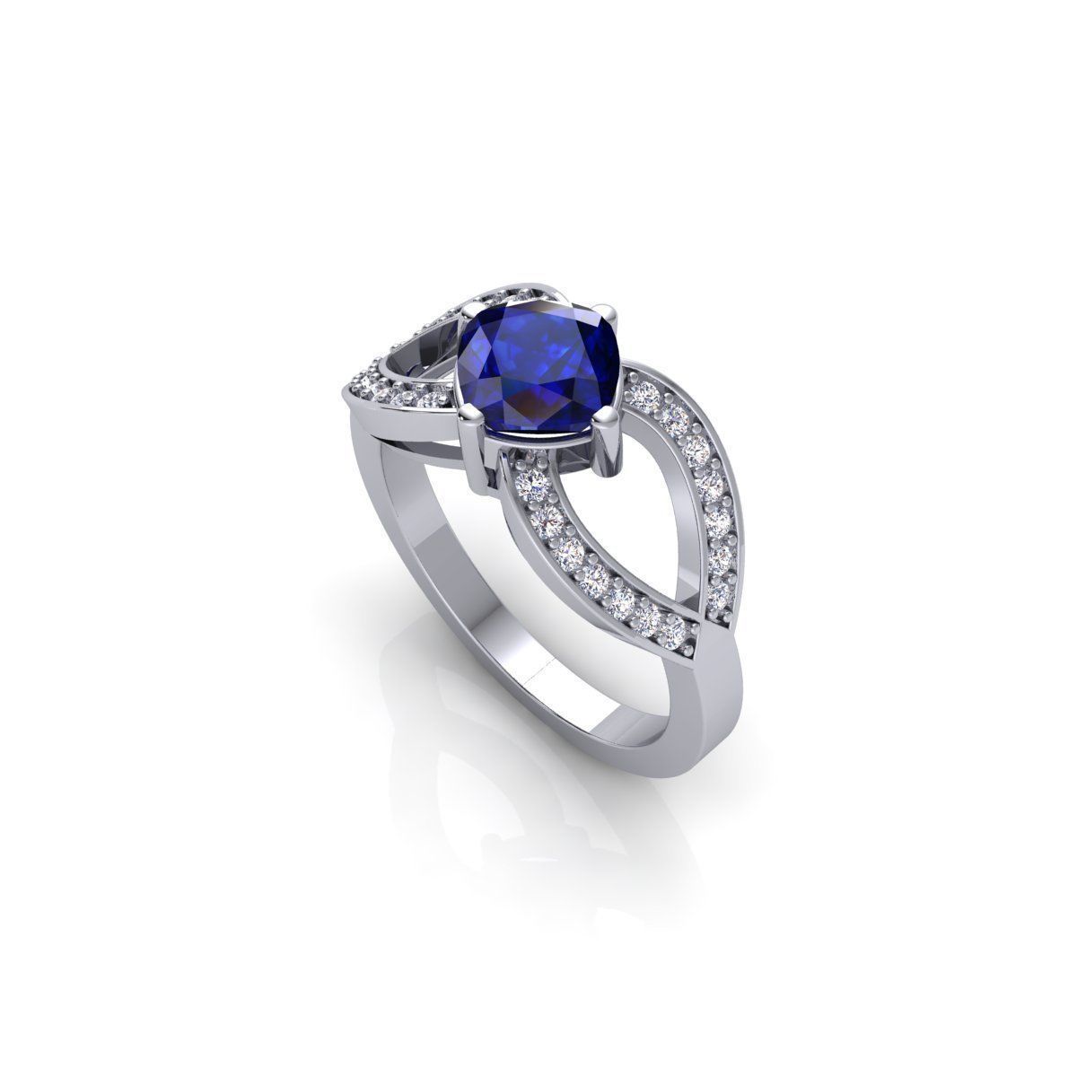 Fancy Round Gemstone Ring 3d Model and render 3D print model_8