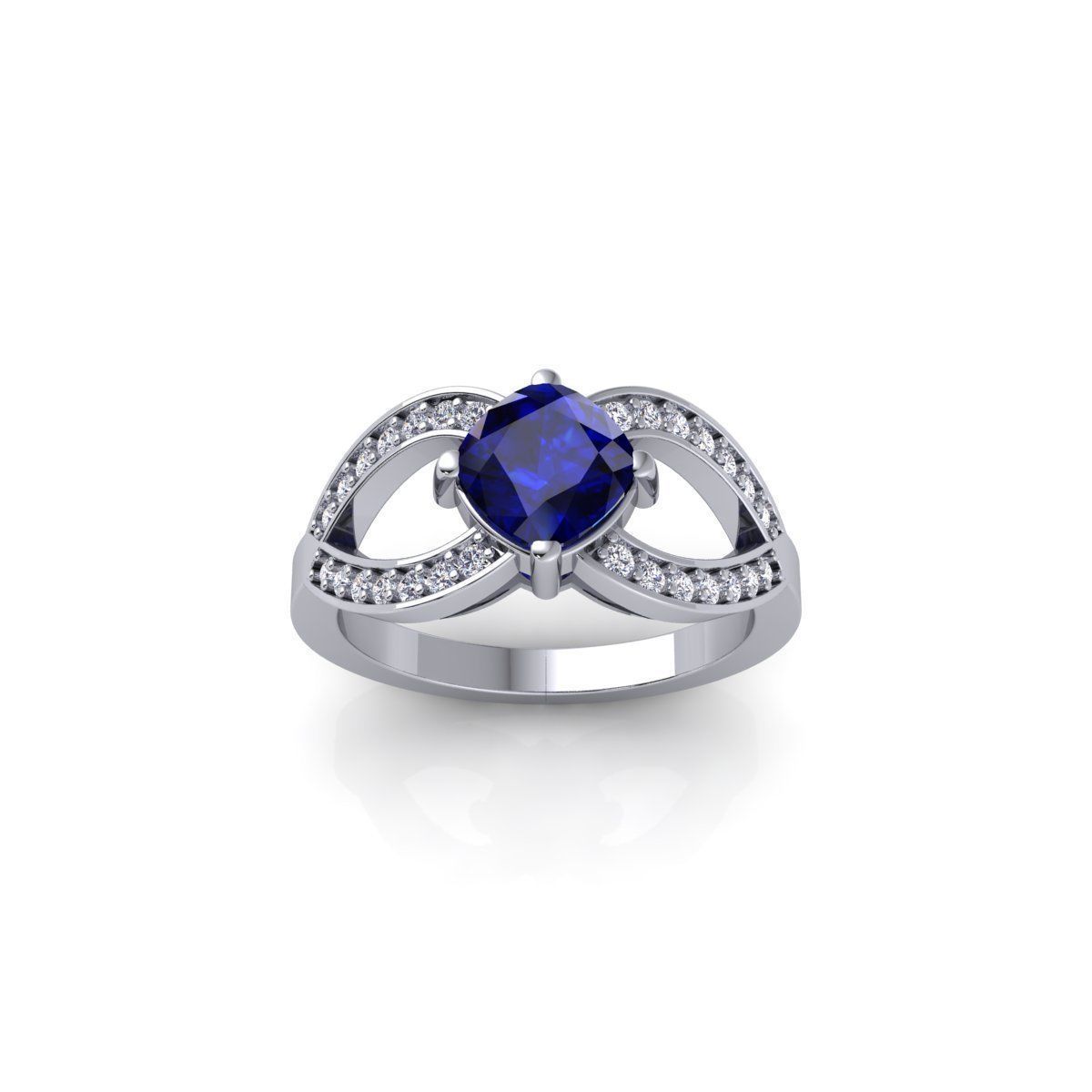 Fancy Round Gemstone Ring 3d Model and render 3D print model_2