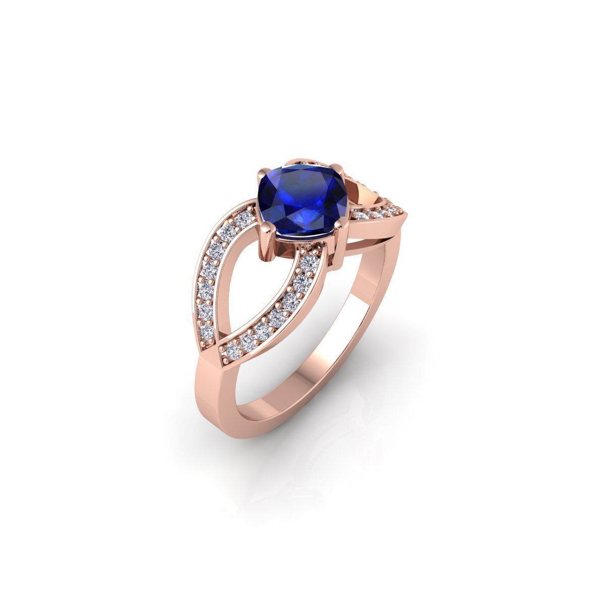 Fancy Round Gemstone Ring 3d Model and render 3D print model_4