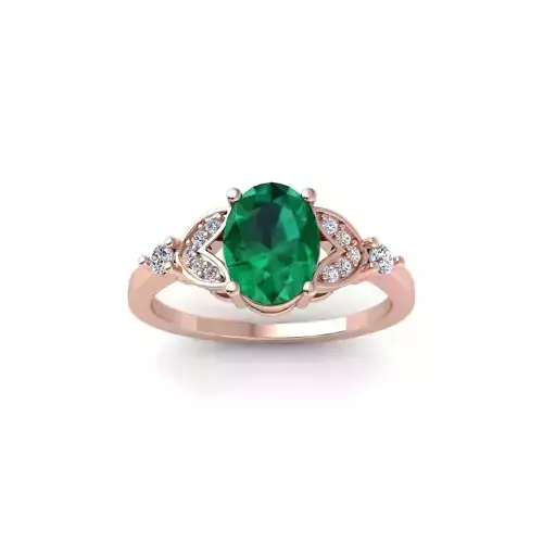 Fancy  Oval Gemstone Ring 3d Model and Rnder