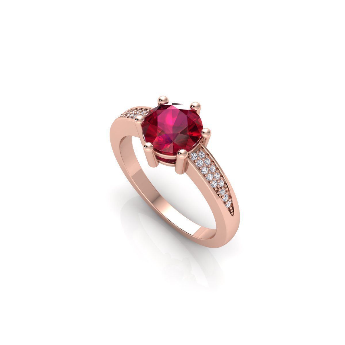 Fancy Gemstone Ring 3d Model and Render STL 3D print model_7
