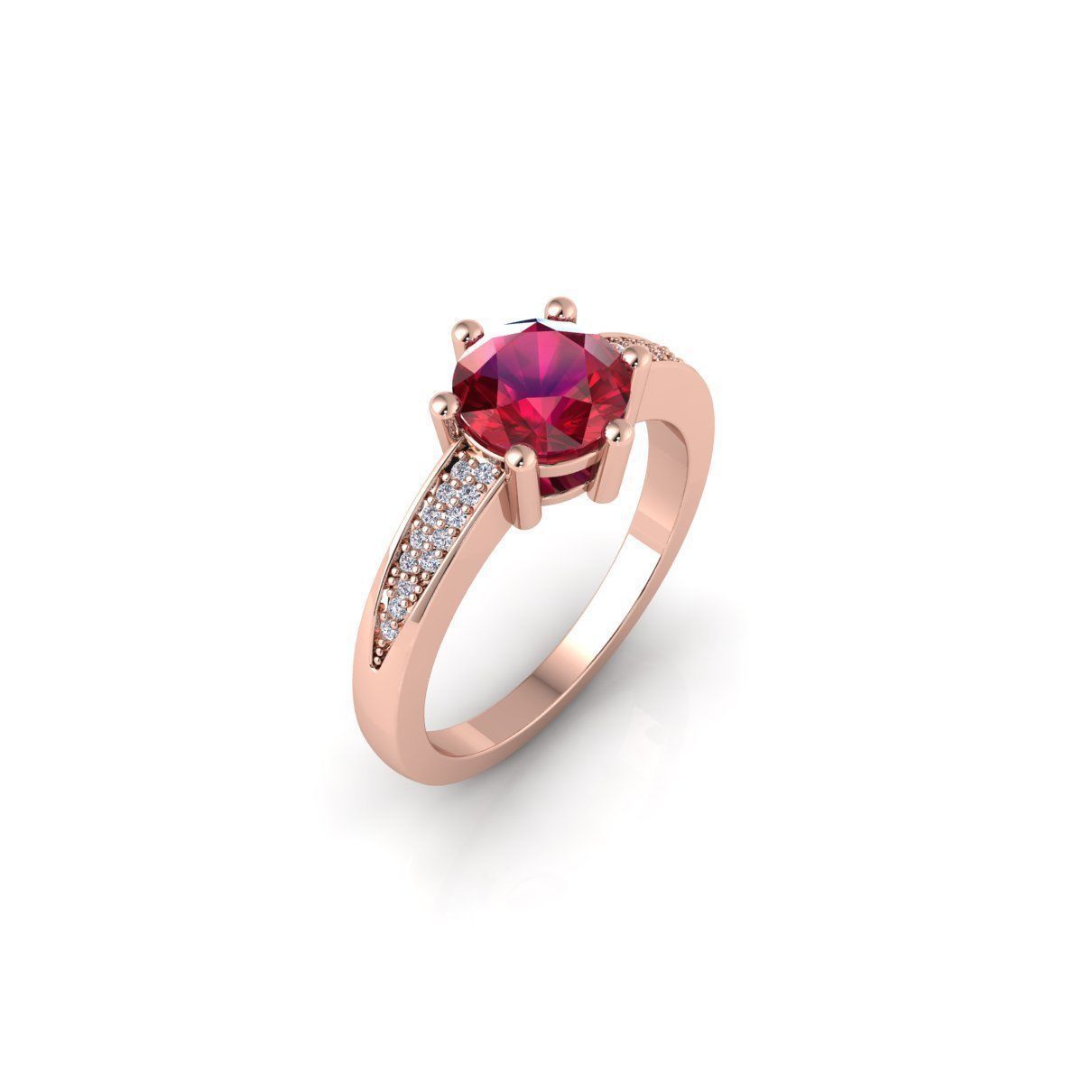 Fancy Gemstone Ring 3d Model and Render STL 3D print model_4