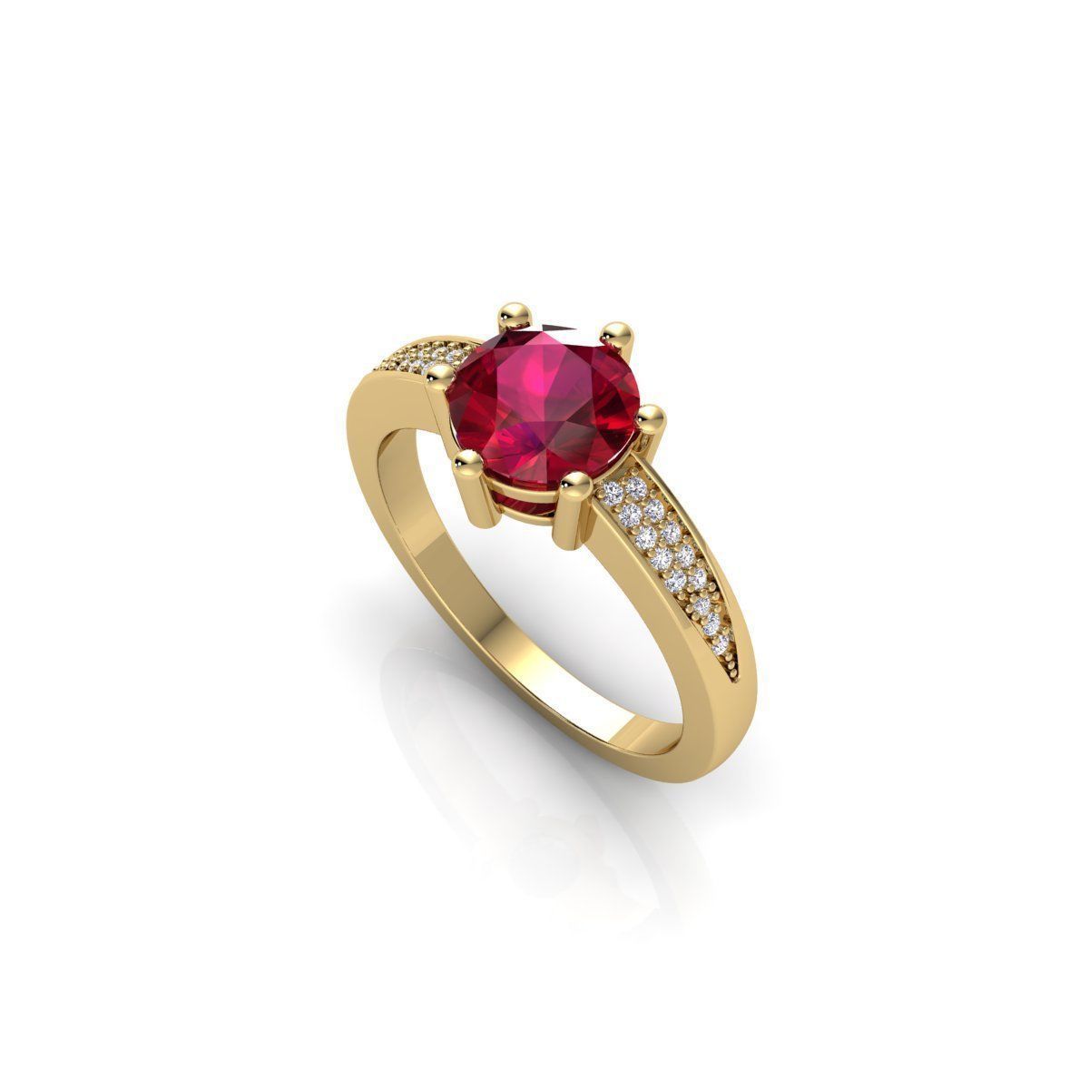 Fancy Gemstone Ring 3d Model and Render STL 3D print model_6