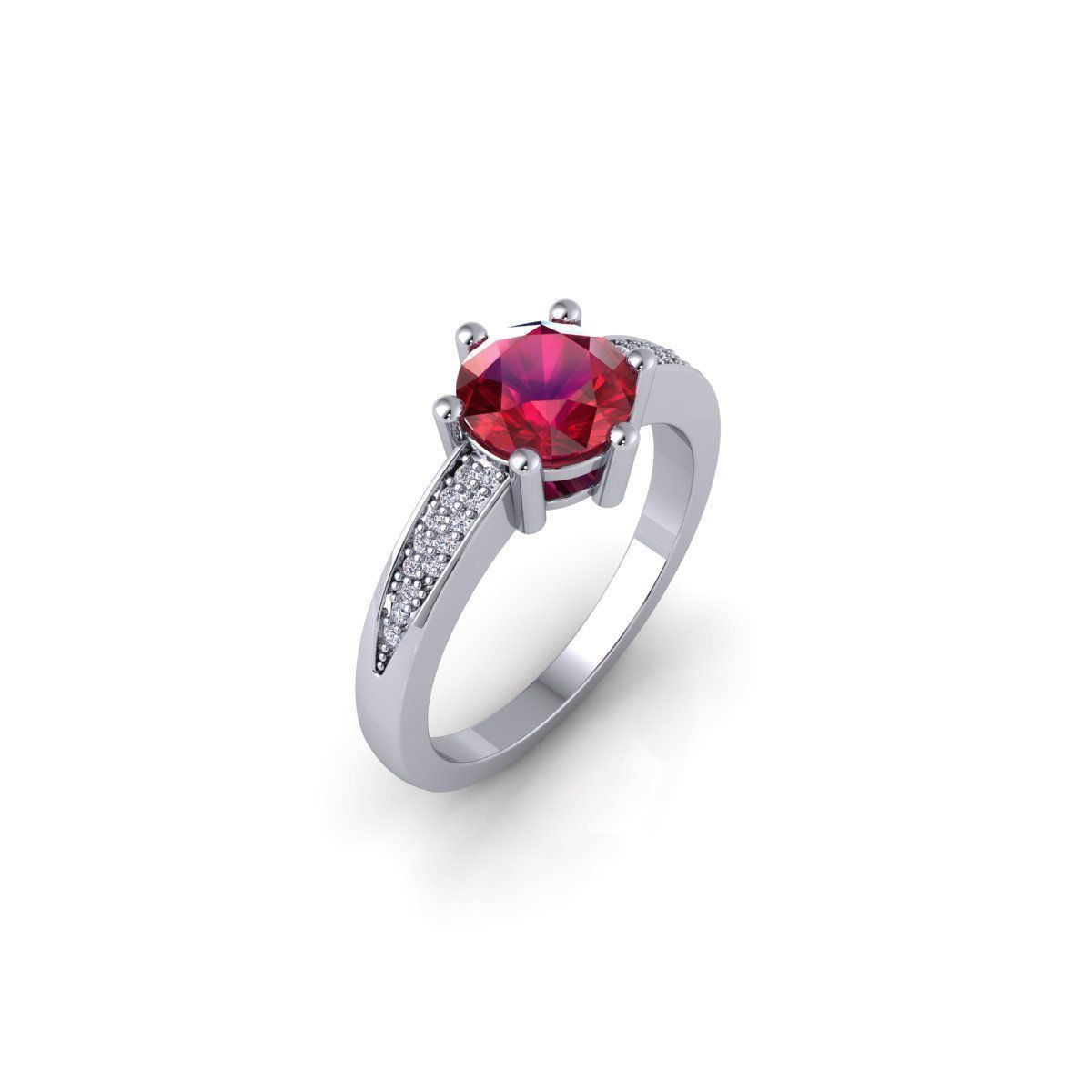 Fancy Gemstone Ring 3d Model and Render STL 3D print model_5