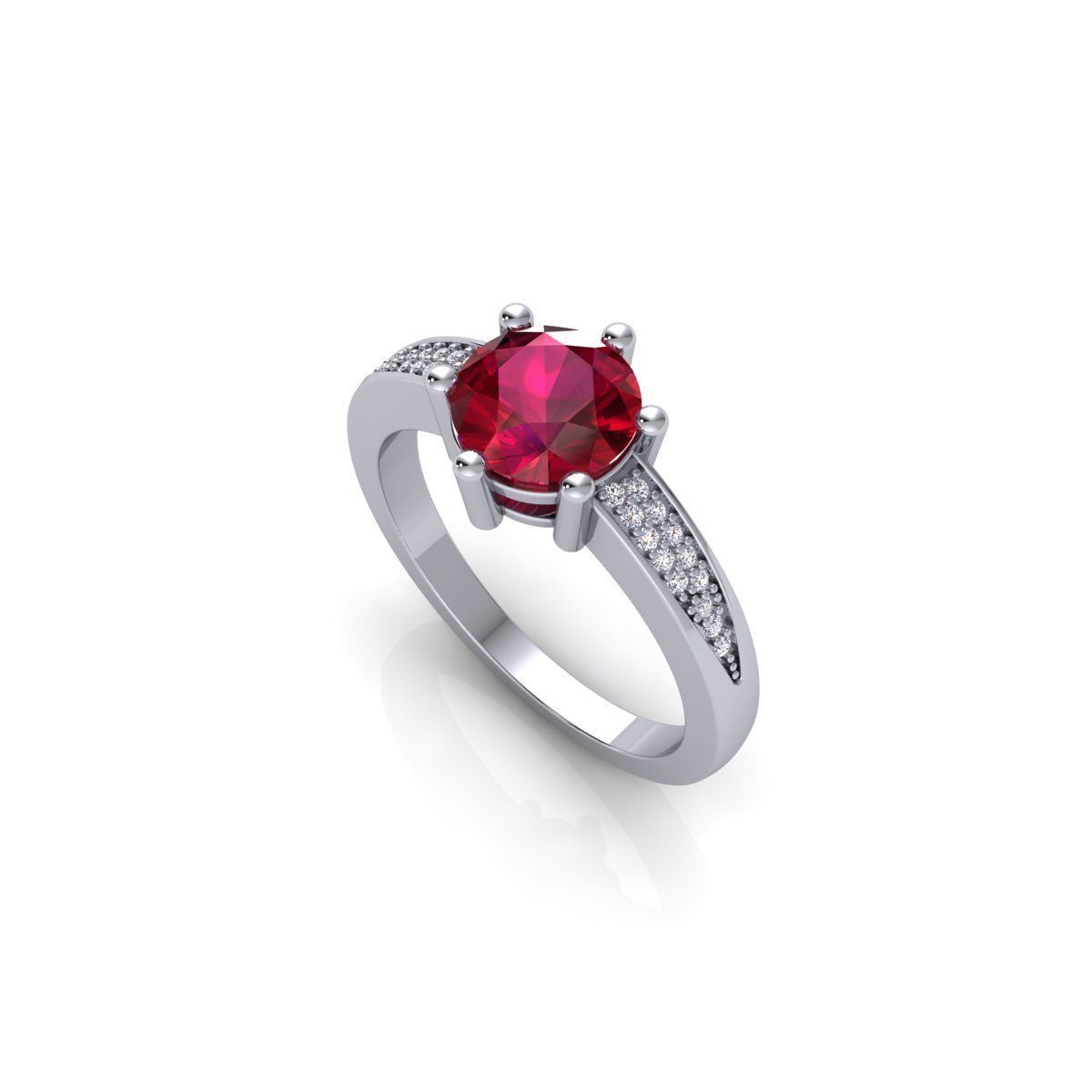 Fancy Gemstone Ring 3d Model and Render STL 3D print model_8