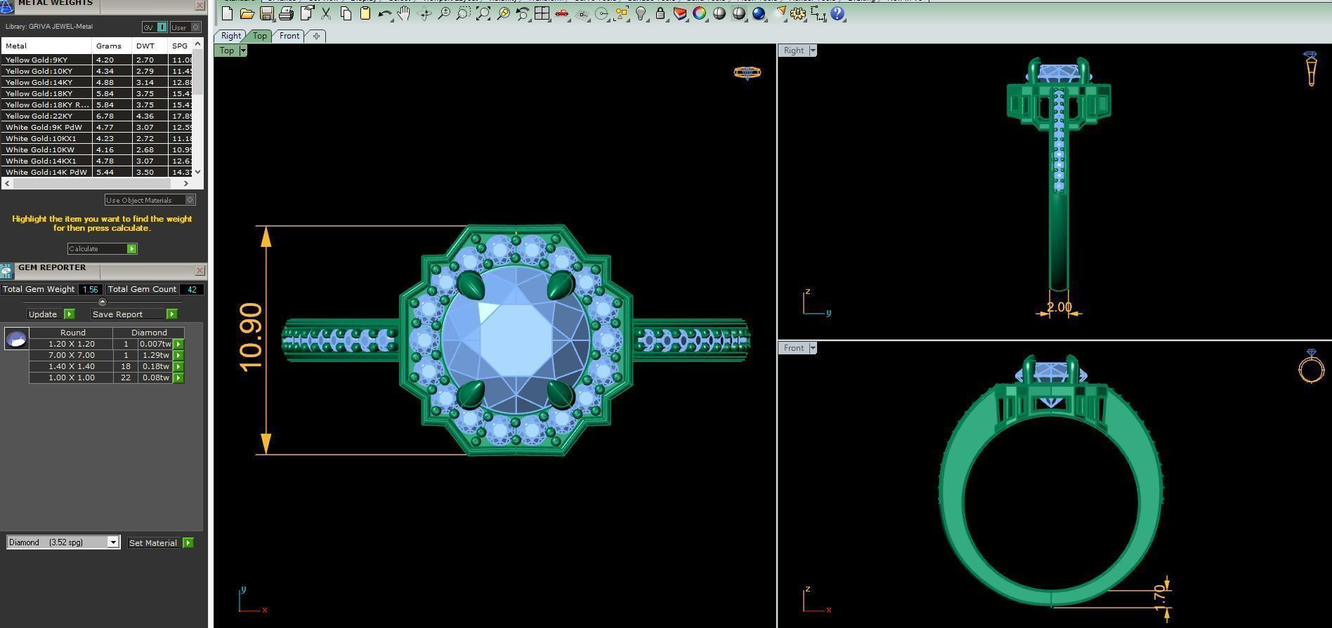 Halo Gemstone Diamond Ring 3d Model and Render 3D print model_9