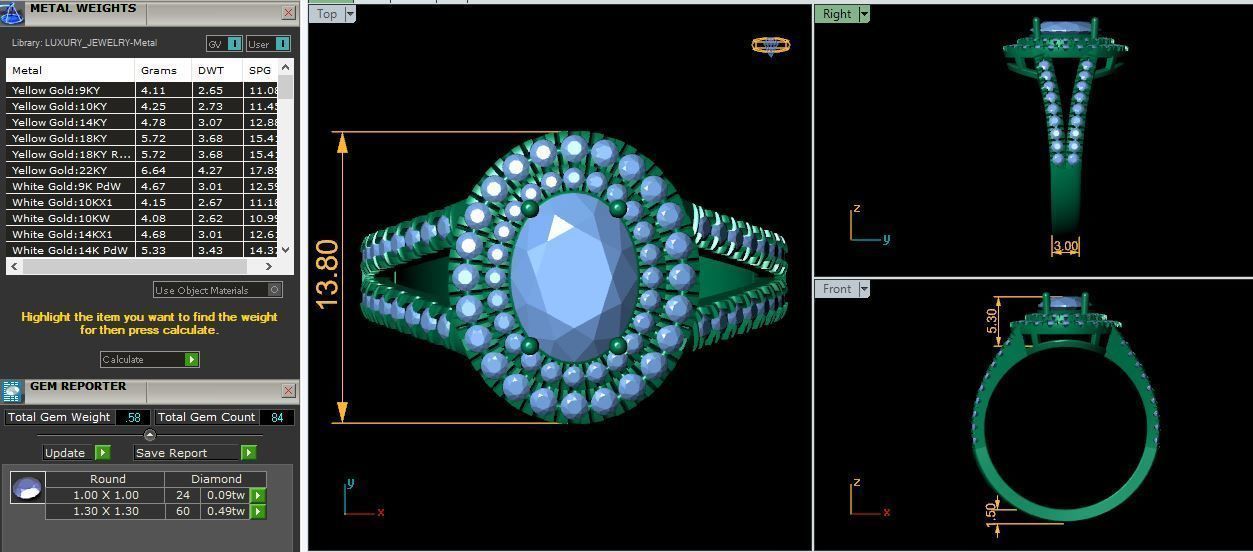 Double Halo Ring 3d Model and Rnder 3D print model_9