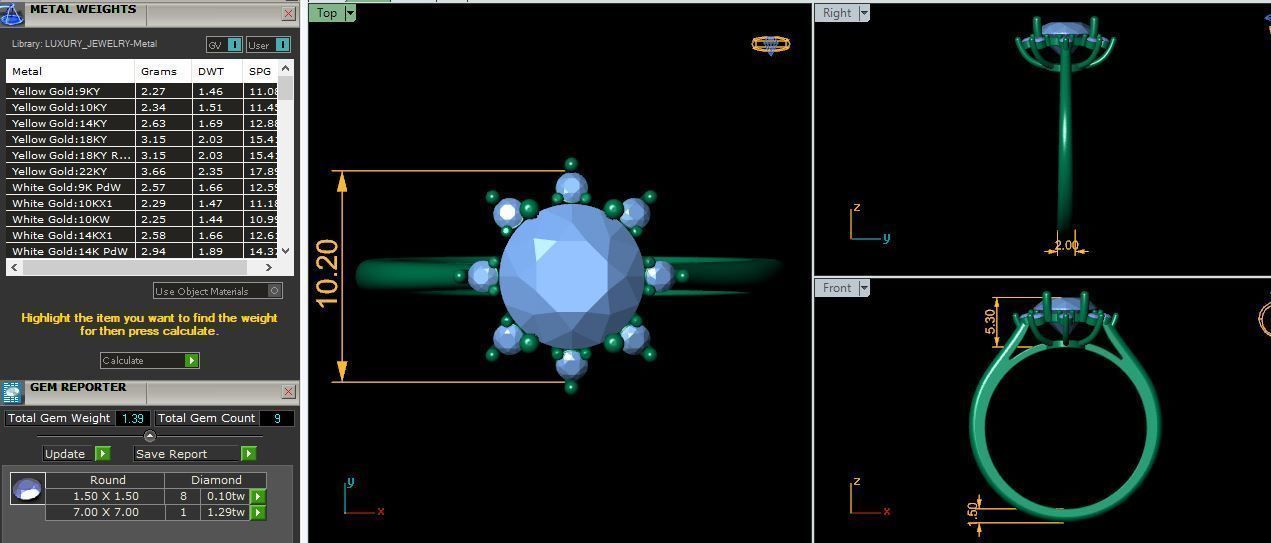 Round Gemstone Ring 3d Model and Render 3D print model_9