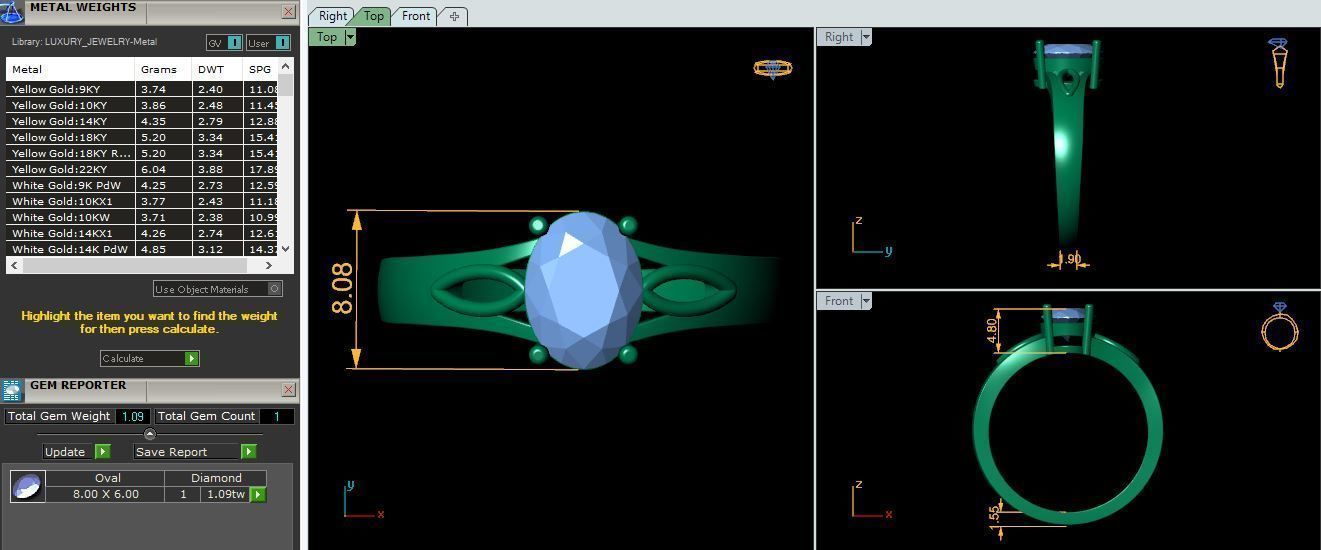 Gemstone Ring 3d Model and Render 3D print model_9