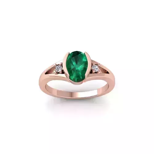 Oval Gemstone Ring 3d Model and Render