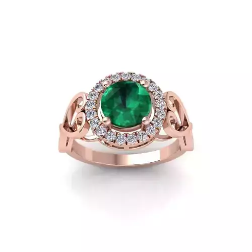 Halo Diamond Ring 3d Model and Render