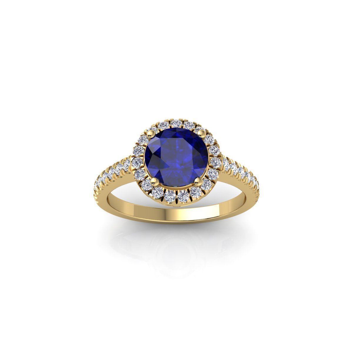 Halo Ring gemstone Stone Ring 3d Model and Render 3D print model_1