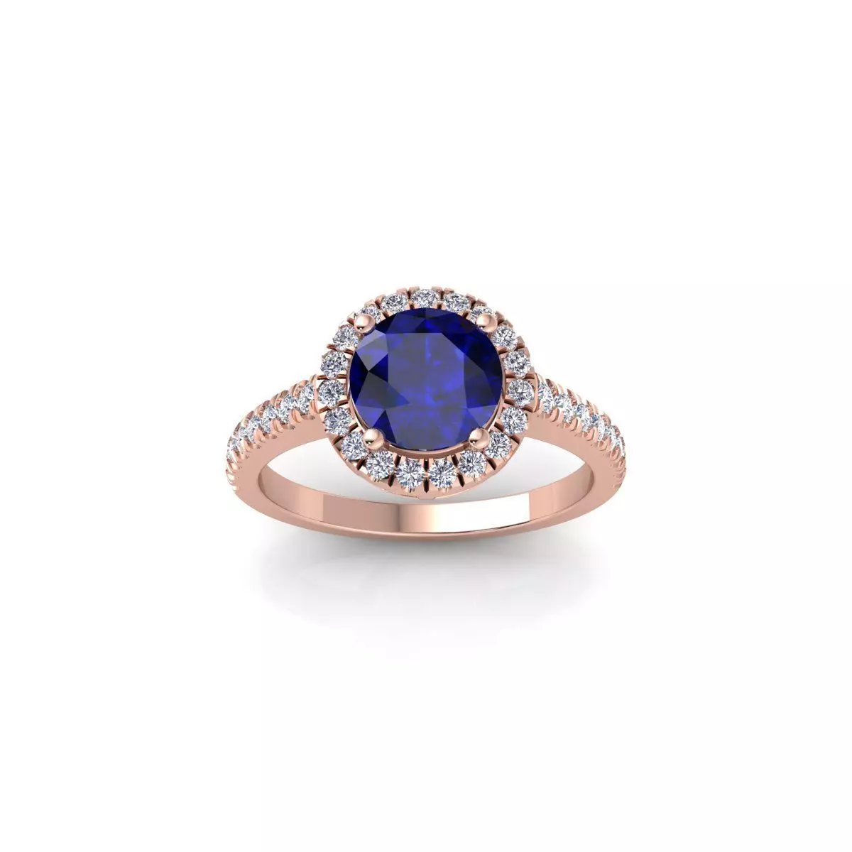 Halo Ring gemstone Stone Ring 3d Model and Render 3D print model_0