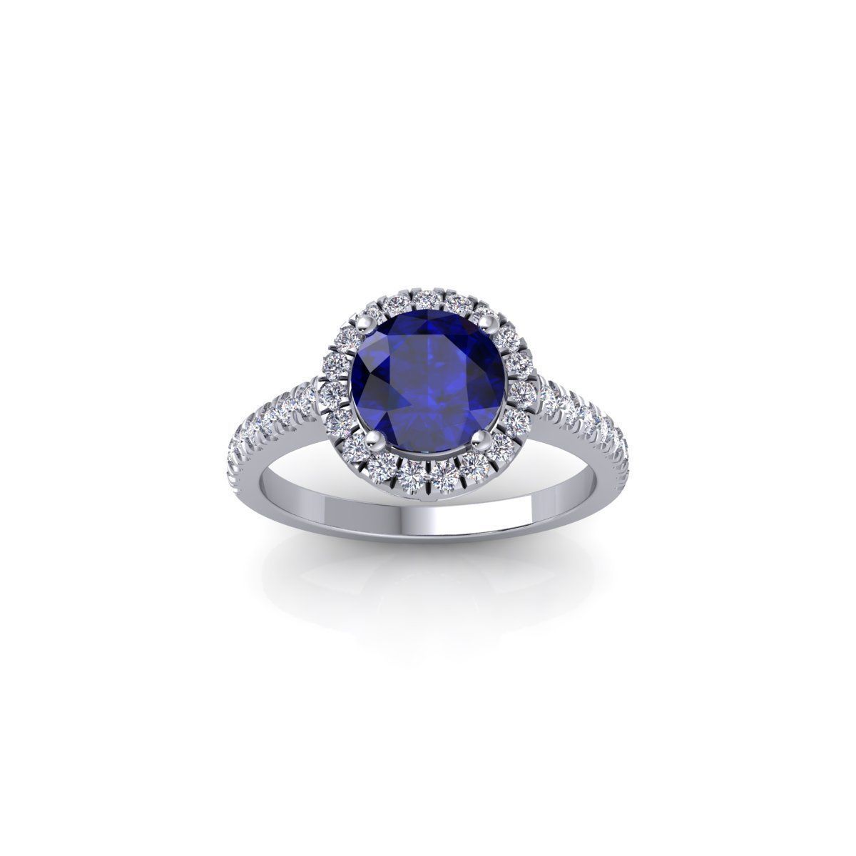 Halo Ring gemstone Stone Ring 3d Model and Render 3D print model_2