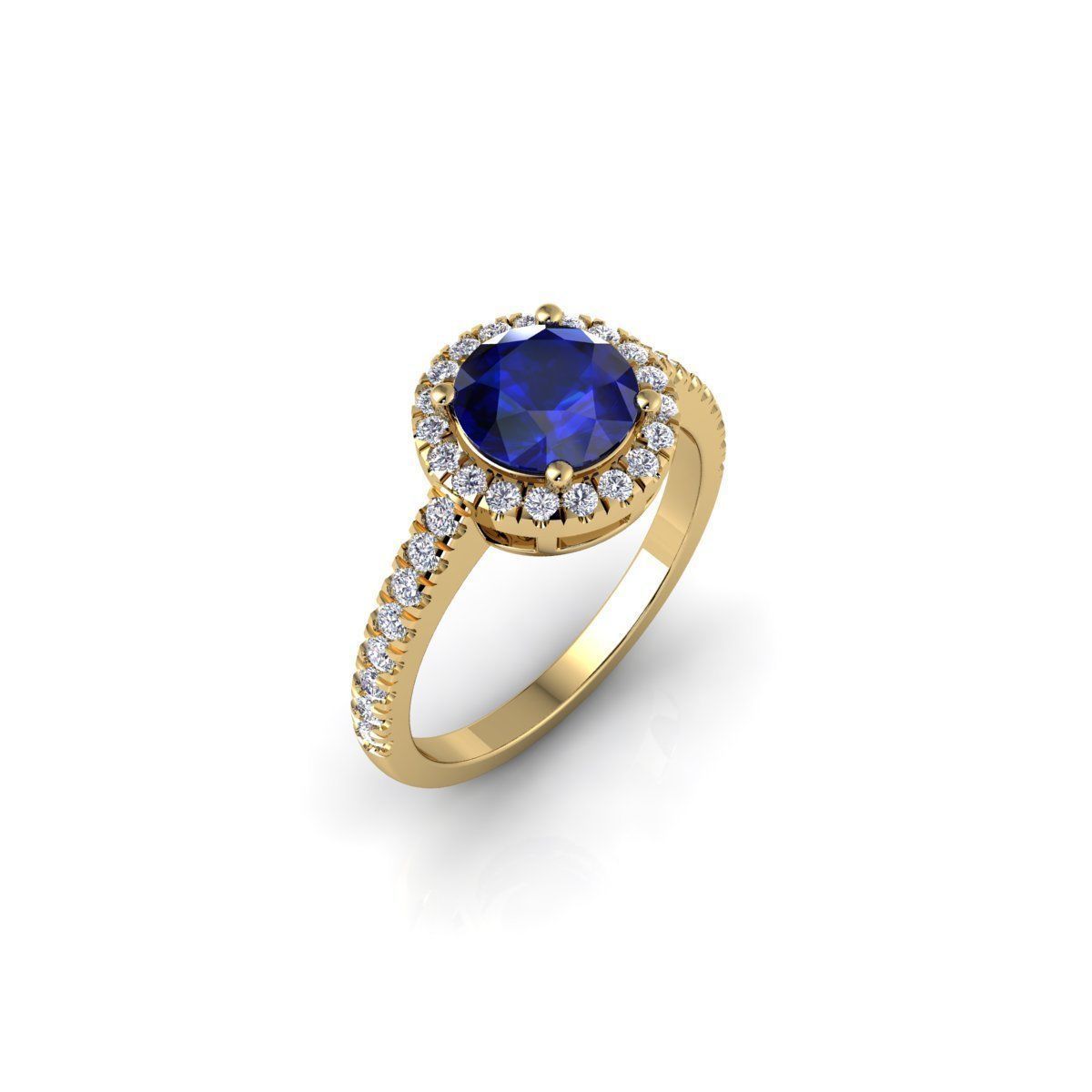 Halo Ring gemstone Stone Ring 3d Model and Render 3D print model_3